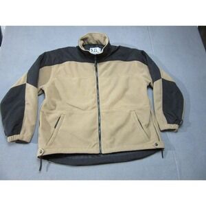 5.11 Tactical Jacket Mens XL Beige Black Fleece Full Zip Utility Lined Outdoor